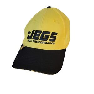 JEGS High Performance Racing Hat Yellow Black Adjustable Baseball Cap 551-100